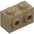 LEGO Donker zandbruin Steen 1 x 2 met Noppen aan Eén Kant (11211)