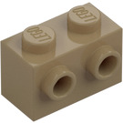 LEGO Dark Tan Brick 1 x 2 with Studs on Opposite Sides (52107)