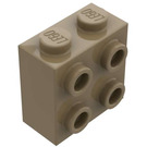 LEGO Dark Tan Brick 1 x 2 x 1.6 with Studs on One Side (1939 / 22885)