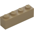 LEGO Mörk Gulbrun Kloss 1 x 4 (3010 / 6146)