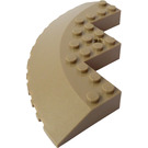 LEGO Mørk beige Kloss 10 x 10 Rund Hjørne med Tapered Kant (58846)