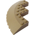 LEGO Dark Tan Brick 10 x 10 Round Corner with Tapered Edge (58846)