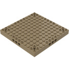 LEGO Dark Tan Brick 12 x 12 with Pin and Axle Holes (52040)