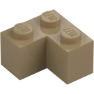 LEGO Tmavě žlutohnědá Kostka 2 x 2 Roh (2357)