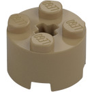 LEGO Tumma beige Palikka 2 x 2 Pyöreä (3941 / 6143)