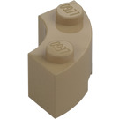 LEGO Mørk beige Kloss 2 x 2 Rund Hjørne med knottskår og forsterket underside (85080)