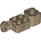 LEGO Dark Tan Brick 2 x 2 with Axle Hole, Vertical Hinge Joint, and Fist (47431)