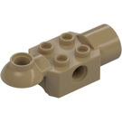 LEGO Dark Tan Brick 2 x 2 with Horizontal Rotation Joint and Socket (47452)