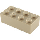 LEGO Mørk beige Kloss 2 x 4 (3001 / 72841)