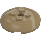 LEGO Dark Tan Brick 4 x 4 Round with 2 x 2 Studs (65138)