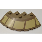 LEGO Dark Tan Brick 6 x 6 Round (25°) Corner with Blocks (Left) Sticker (95188)