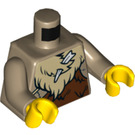 LEGO Mørk beige Caveman med Dark Brun Hår med Skjegg Minifigur Overkropp (973 / 76382)