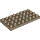 LEGO Dunkel Beige Duplo Platte 4 x 8 (4672 / 10199)