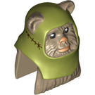 LEGO Dark Tan Ewok Warrior Head (15051)