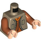 LEGO Mørk beige Ezra Bridger med Mørk beige Vest og Minifigur Overkropp (973 / 76382)