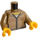 LEGO Beige scuro Femmina Zipper Maglione Busto (973 / 76382)