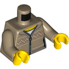 LEGO Donker Zandbruin Female Zipper Sweater Torso (973 / 76382)