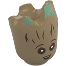 LEGO Dark Tan Groot Head with Open Mouth (106691)