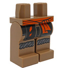 LEGO Dark Tan Hips and Legs with Orange Sash and Black Robe Ends (3815)