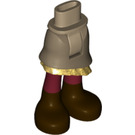 LEGO Dunkel Beige Hüften und Skirt mit Ruffle mit rot Tights und Dark brown shoes (30900 / 39469)