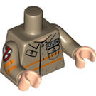LEGO Donker Zandbruin Kevin Beckman Minifig Torso (973 / 88585)