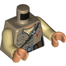 LEGO Mørkebrun Kordi med Mørkegrøn Ben Minifig Torso (973 / 76382)