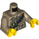 LEGO Donker Zandbruin Major Quinton Steele Torso (973 / 76382)