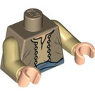 LEGO Dunkel Beige Minifig Torso mit Merchant Vest und Blau Sash (973 / 76382)