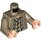 LEGO Dunkel Beige Minifig Torso mit Vest und Jacket (Loop Buttons) (973 / 76382)