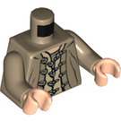 LEGO Dunkles Beige Minifigur Torso mit Weste und Jacke (Loop Knöpfe) (973 / 76382)