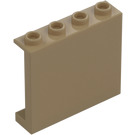 LEGO Mørk beige Panel 1 x 4 x 3 med sidestøtter, hule knotter (35323 / 60581)