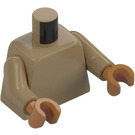 LEGO Dark Tan Plain Torso with Dark Tan Arms and Medium Dark Flesh Hands (973 / 76382)