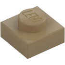 LEGO Tumma beige Levy 1 x 1 (3024 / 30008)