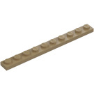 LEGO Donker zandbruin Plaat 1 x 10 (4477)