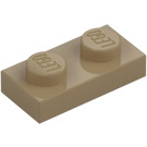 LEGO Donker zandbruin Plaat 1 x 2 (3023 / 28653)