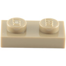 LEGO Donker Zandbruin Plaat 1 x 2 (3023 / 28653)