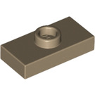 LEGO Dark Tan Plate 1 x 2 with 1 Stud (with Groove) (3794 / 15573)