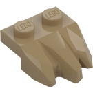 LEGO Dunkles Beige Platte 1 x 2 mit 3 Felsen Klauen (27261)