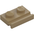 LEGO Donker zandbruin Plaat 1 x 2 met Deur spoor (32028)