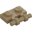 LEGO Beige scuro Piastra 1 x 2 con Maniglia (Estremità aperte) (2540)