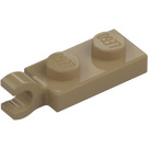 LEGO Dark Tan Plate 1 x 2 with Horizontal Clip on End (42923 / 63868)