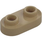 LEGO Dark Tan Plate 1 x 2 with Rounded Ends and Open Studs (35480)