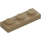 LEGO Dunkel Beige Platte 1 x 3 (3623)