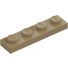 LEGO Donker zandbruin Plaat 1 x 4 (3710)