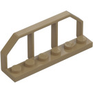 LEGO Tmavě žlutohnědá Deska 1 x 6 s Vlak Vagón Railings (6583 / 58494)