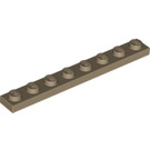 LEGO Dunkel Beige Platte 1 x 8 (3460)