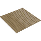 LEGO Dunkel Beige Platte 16 x 16 mit Rippen an der Unterseite (91405)