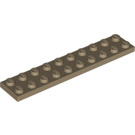 LEGO Donker Zandbruin Plaat 2 x 10 (3832)