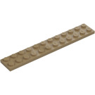 LEGO Donker zandbruin Plaat 2 x 12 (2445)