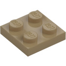 LEGO Mörk Gulbrun Platta 2 x 2 (3022 / 94148)